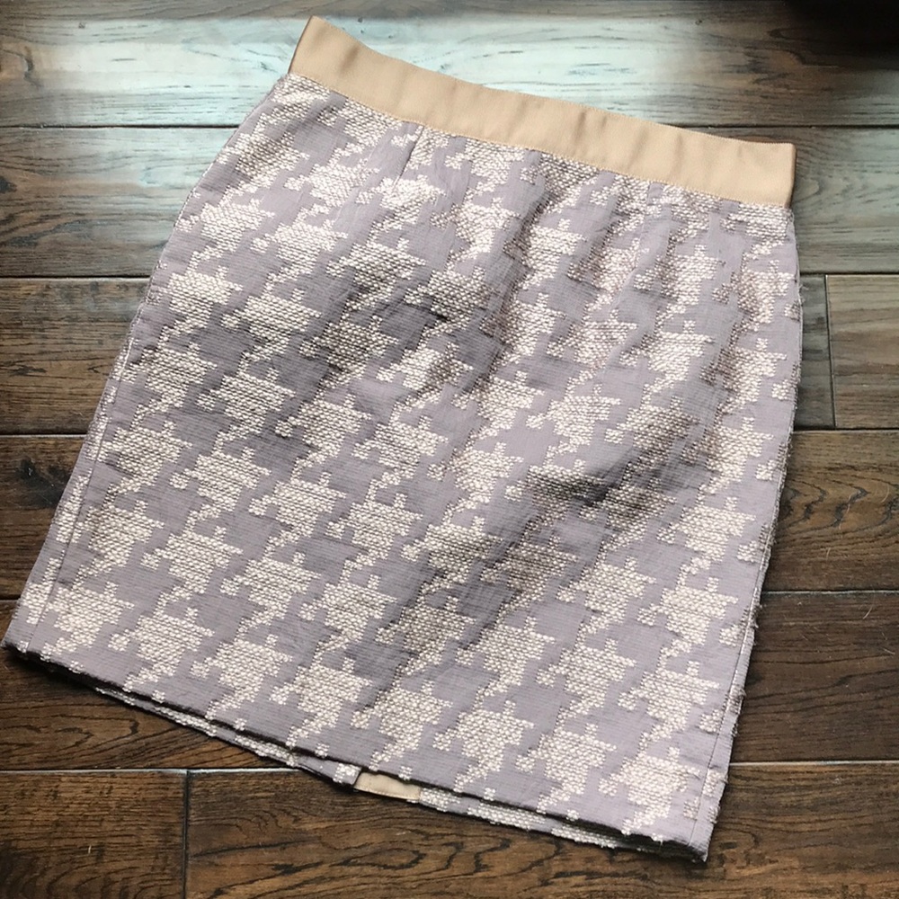 Loft tweed grosgrain ribbon pencil skirt lavender